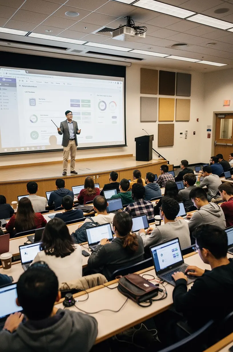 Close-up of a person navigating a user-friendly software interface on a laptop screen.